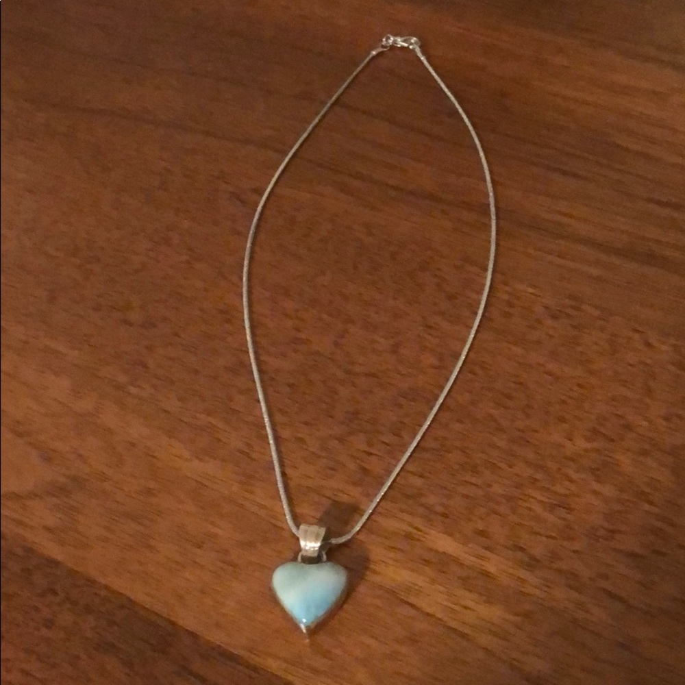 HOST PICK 🎉Blue gemstone heart necklace. Sterling